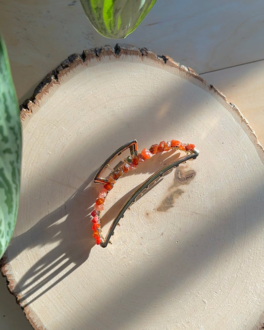 carnelian crescent claw clip